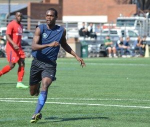 New signing Jamiel Hardware in action for STLFC 