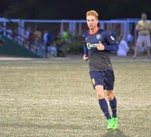 Goalscorer Bryan Gaul in action against Toronto FC 2 