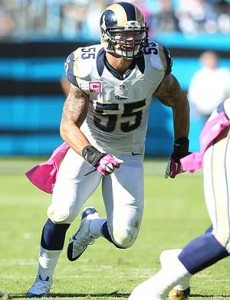 James Laurinaitis has been a staple at middle linebacker for the Rams since they drafted him in 2009. 