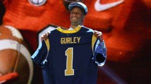 Todd Gurley after the Rams selected him with the 10th overall pick in the 2015 NFL Draft.