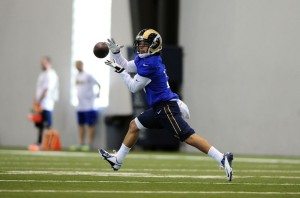 Rams WR Daniel Rodriguez during OTAs. Photo by Jeff Curry.