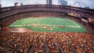 Busch Stadium during a Cardinals football game.