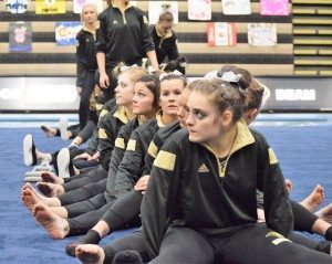 Lindenwood Gymnastics await results against Mizzou - photo: scott criscione