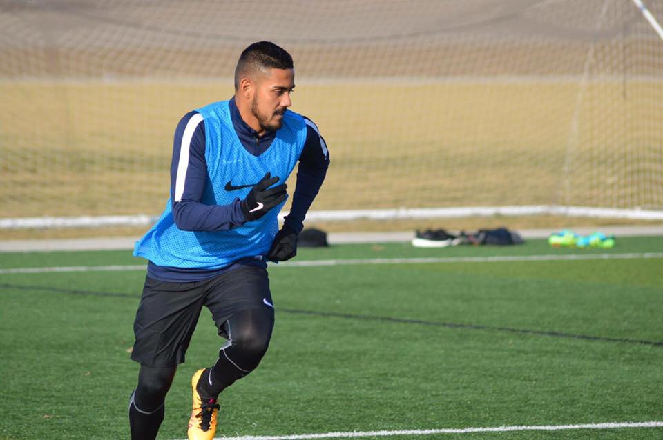 Irvin Herrera in action during training for Saint Louis FC, February 17th 2016