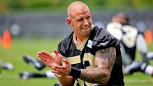 Laurinaitis said in practice that it is an absolute blessing to go up against Drew Brees in practice every day. Photo via Fox Sports.