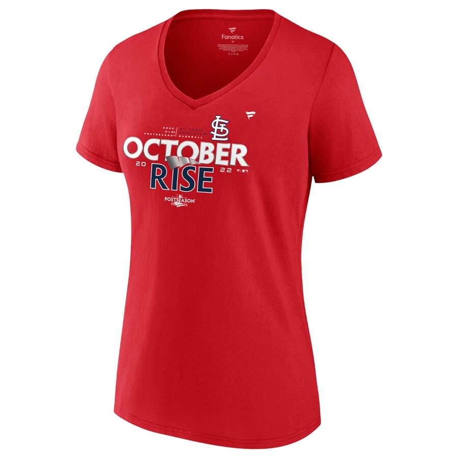 St. Louis Cardinals Fanatics Branded Women's 2022 Postseason Locker Room  V-Neck T-Shirt